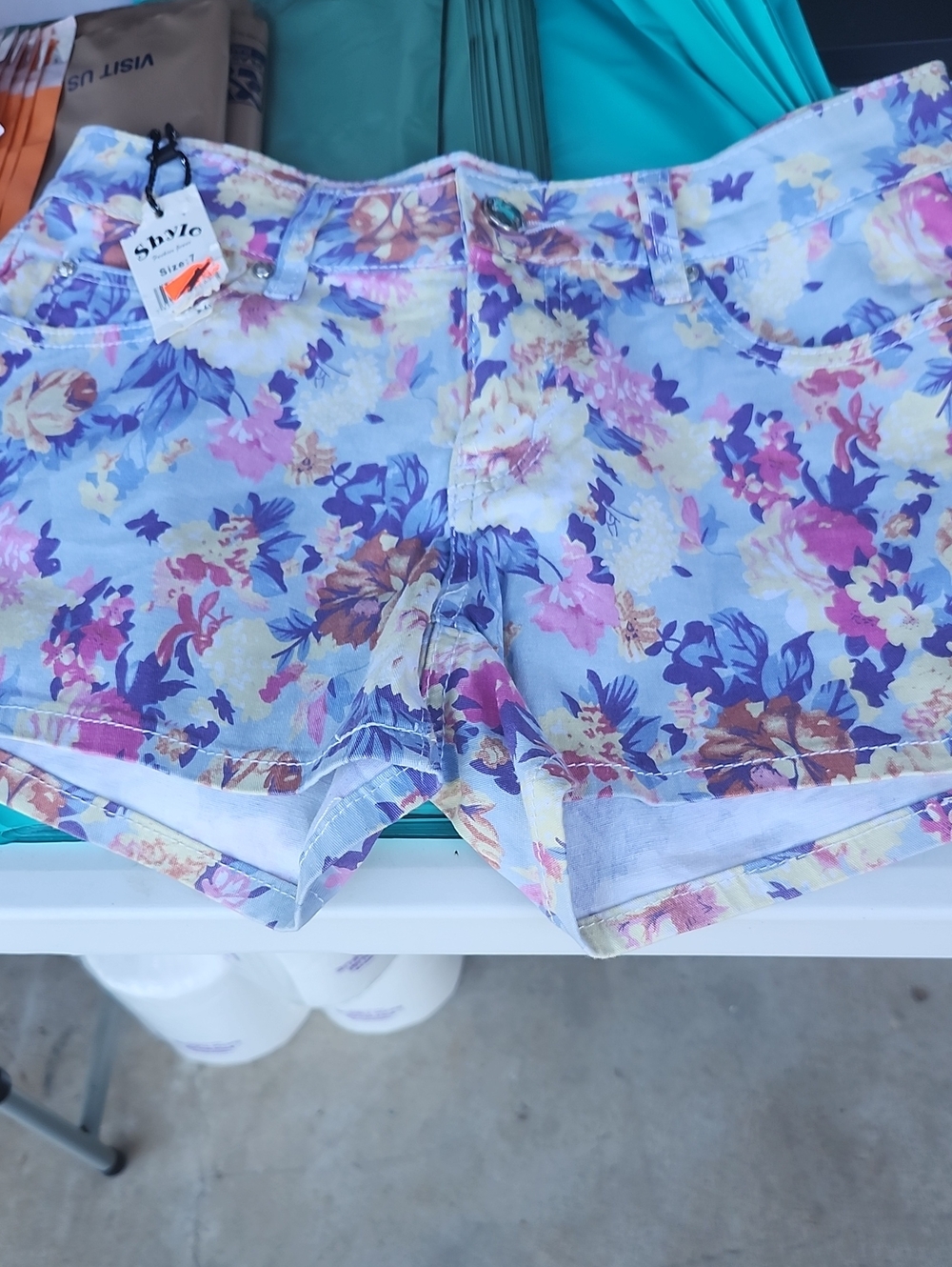 Floral High-Waist Women's Shorts - Pastel Multi